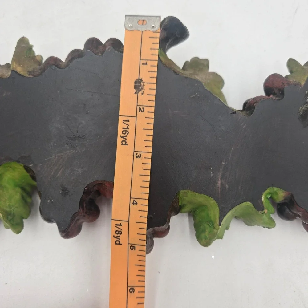 Vintage Grape Cluster Wall Plaque 3D Fruit Resin Decor Purple Green
